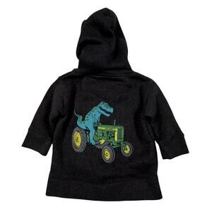 John Deere Graphic Full Zip Sweatshirt Hoodie Boy's 12M Gray Farmcore